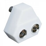 Elit antenski utikač 9.5mm - 2 utičnice 9.5mm oblika bele boje ( EL7606 ) Cene