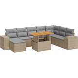  9-dijelni set vrtnih sofa poliratan i bagrem s jastucima sivi | shoptok.hr