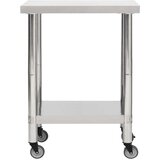 vidaXL Kuhinjski radni stol s kotačima 80x30x85 cm nehrđajući čelik | shoptok.hr