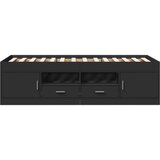  Dnevni krevet s ladicama bez madraca crni 100 x 200 cm | shoptok.hr