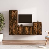 vidaXL Komplet TV omaric 4-delni dimljen hrast inženirski les | Shoptok.si