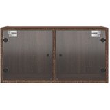  Zidni ormarići staklena vrata 2 kom boja hrasta 68,5x37x35 cm | Eponuda.com