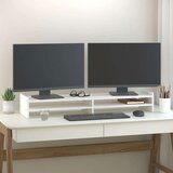  Stalak za monitor bijeli 100x27x15 cm od masivne borovine | shoptok.hr