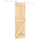  Klizna vrata 80 x 210 cm Masivna borovina Prirodna i bijela | shoptok.hr