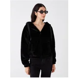 LC Waikiki Women's Solid Long Sleeve Plush Coats with Hooded