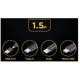  CC-USB2S-ACM31-1.5M Gembird Premium silicon 4-in-1 USB charging cable, 1.5 m | ePonuda.com