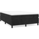  s oprugama i madracem crni 140 x 190 cm baršunasti | shoptok.hr