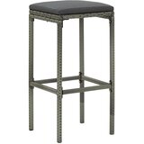  Stol i stolice - 5-dijelni vrtni barski set od poliratana s jastucima sivi - Siva Dužina stola 60 cm 4 | shoptok.hr