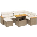 Maison Chic Seti vrtnega pohištva - Vrtna garnitura - Vrtni pohištvo set 8-delna z blazinami bež poli ratan, (21799789) | Shoptok.si
