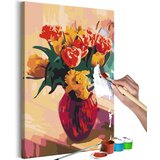  Slika za samostalno slikanje - Tulips in Red Vase 40x60 Cijene