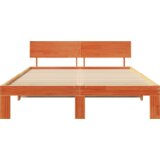vidaXL Krevetni okvir s uzglavljem vax smeđe boje 160x200 cm od masivne borovine | shoptok.hr