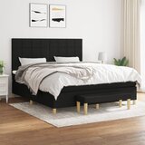 vidaXL Box spring postelja z vzmetnico črna 180x200 cm blago Cene