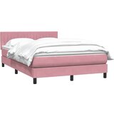 Box Spring krevet s madracem ružičasti 140x220 cm baršun | Eponuda.com