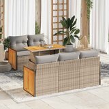 vidaXL 6-dijelni set vrtnih sofa s jastucima bež od poliratana bagrem Cijene