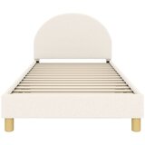 Krevet za djecu s uzglavljem Krem 90 x 190 cm Bouclé | shoptok.hr