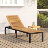  Ležaljka na suncu crna 200x55x35 cm masivno bagremovo drvo | shoptok.hr