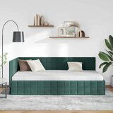 vidaXL Kutni okvir kreveta Tamnozelena 100 x 200 cm Baršun | shoptok.hr