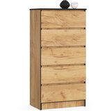 AKORD Komoda, 5 Predalov, Hrast Craft, (5000332190) | Shoptok.si