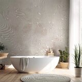  Foto tapeta - Flowing shapes - abstract beige and white background in patterned compositions 350x256 Vodootporna | shoptok.hr
