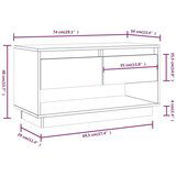 TV ormarić smeđa boja meda 74 x 34 x 40 cm od masivne borovine | shoptok.hr