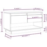 TV omarica medeno rjava 74x34x40 cm trdna borovina, (20730810) | Shoptok.si