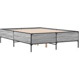 vidaXL Posteljni okvir siva sonoma 120x190 cm inženirski les in kovina, (21128598) | Shoptok.si