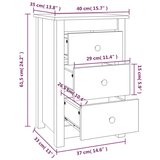  Nočna omarica 2 kosa medeno rjava 40x35x61,5 cm trdna borovina, (20733359) | Shoptok.si