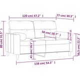  Dvosjed s ukrasnim jastucima tamnosivi 120 cm od tkanine | shoptok.hr