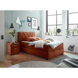 MID.YOU POSTELJA Z VZMETNICO 120 cm x 200 cm , tekstil, leseni material barve konjaka | Shoptok.si