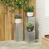  Stalak za biljke 3 pcs Srebrno Pocinčani čelik | shoptok.hr