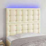  Posteljno vzglavje krem 100x5x118/128 cm umetno usnje, (20737425) | Shoptok.si