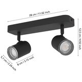 Eglo 300579 - Kupaonsko spot svetlo CONSUMA 2xGU10/5W/230V IP44 crno | Eponuda.com