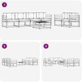  Set vanjskih sofa 6 kom. Bijela i svjetlosiva | shoptok.hr
