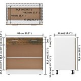 Ormarić s donjim ladicama "Lyon" Dimljeni hrast 80x46x81,5 cm Inženirsko drvo | shoptok.hr