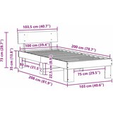  Krevetna konstrukcija s uzglavljem Vosak smeđa 100 x 200 cm | shoptok.hr