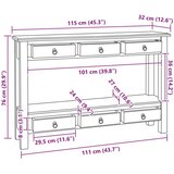  klubska mizica, trden mahagonijev les, naravna, 115x32x76 cm | Shoptok.si