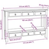  Konzolna stolica s ladicama Prirodna 115 x 32 x 76 cm | shoptok.hr