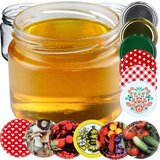 KADAX 10 kosov steklenih kozarcev 330 ml 300 ml kozarci za medene marmelade pokrovčki Fi 82, (5000355008) | Shoptok.si