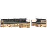 vidaXL Zunanja garnitura za sedenje 7 pcs Bela in antracit Poliester, (5000281962) | Shoptok.si