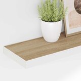  Plutajuće zidne police 2 kom hrast i bijele 90x23,5x3,8 cm MDF | shoptok.hr