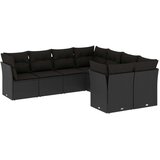 vidaXL 8-dijelni set vrtnih sofa od poliratana s jastucima crni | shoptok.hr