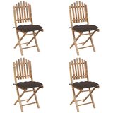  5-dijelni sklopivi vrtni blagovaonski set od bambusa Tupe 40 x 40 x 7 cm | Shoptok.si