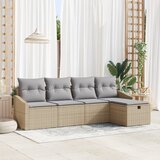 vidaXL 5-dijelni vrtni kauč set s jastučićima, bež, poli ratan | shoptok.hr