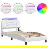  The Living Store Posteljni okvir z LED lučkami bel 80x200 cm umetno usnje - Posteljni Okvir, (21455598) | Shoptok.si