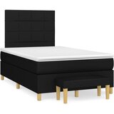 vidaXL Box spring postelja z vzmetnico črna 120x190 cm blago Cene