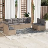  8-dijelni set vrtnih sofa od poliratana s jastucima bež | shoptok.hr
