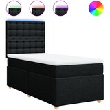  Krevet s oprugama i madracem crni 100 x 200 cm od tkanine | shoptok.hr