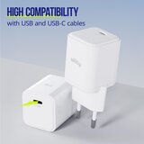 ALLITY zidni polnilec GaN PD QC ATC-01-20WC 1x USB-C 20W bela | Shoptok.si