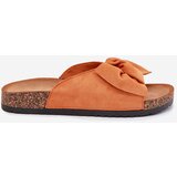 Boto Women's Cork Sole Slippers With Bow Orange Seressa | shoptok.hr