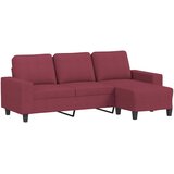  Trosjed s tabureom crvena boja vina 180 cm od tkanine | shoptok.hr